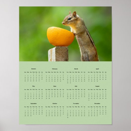 2025 Chipmunk Wandkalender Poster (Voorkant)