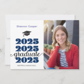 2025 Christelijk Blauw Afstuderen Fotoaankondiging Aankondiging (Voorkant)