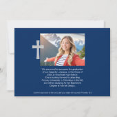 2025 Christelijk Blauw Afstuderen Fotoaankondiging Aankondiging (Achterkant)
