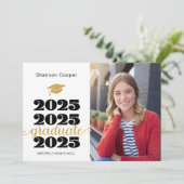 2025 Christelijk Goud Afstuderen Fotoaankondiging Aankondiging (Staand voorkant)