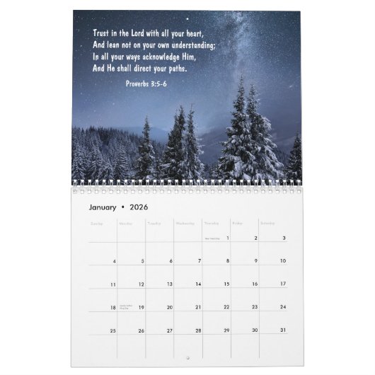 2025 Christelijke Bijbelverzen Inspirerend Kalender (Jan 2026)