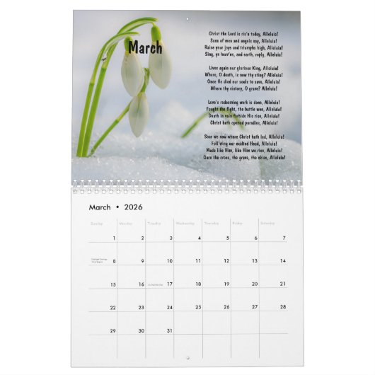 2025 Christelijke  hymne Kalender (Mar 2026)