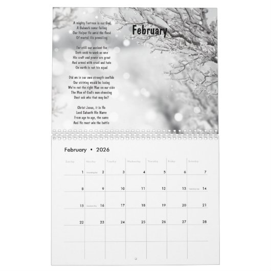 2025 Christelijke  hymne Kalender (Feb 2026)