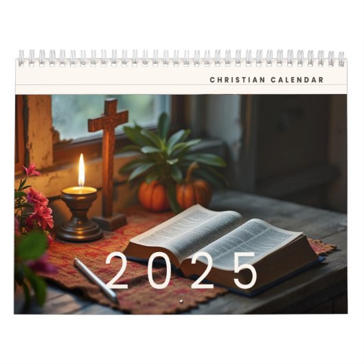 2025 Christelijke reflectiemuur kalender 11" x 8,5 (Hoes)