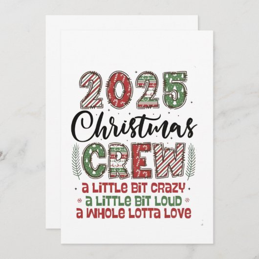 2025 Christmas Crew Family Matching Outfit Xmas  Kaart (Voorkant / Achterkant)