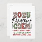 2025 Christmas Crew Family Matching Outfit Xmas  Uitnodiging Briefkaart (Voorkant / Achterkant)