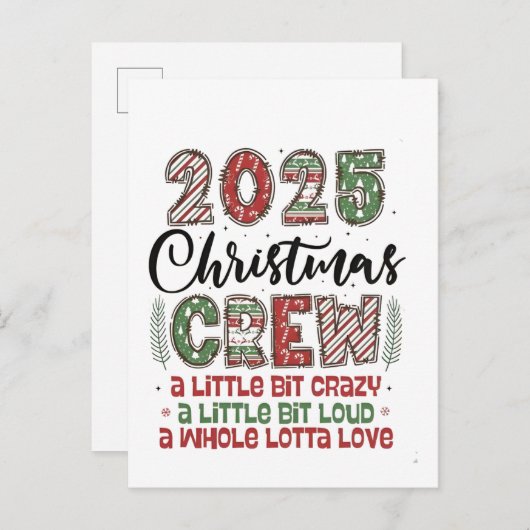 2025 Christmas Crew Family Matching Outfit Xmas  Uitnodiging Briefkaart (Voorkant / Achterkant)