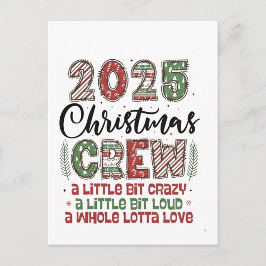 2025 Christmas Crew Family Matching Outfit Xmas  Uitnodiging Briefkaart (Voorkant)