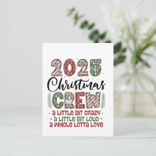 2025 Christmas Crew Family Matching Outfit Xmas  Uitnodiging Briefkaart (Staand voorkant)