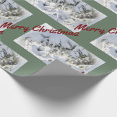 2025 Christmas Wrapping Paper:  Snow on Evergreen Cadeaupapier (Hoek)