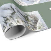 2025 Christmas Wrapping Paper:  Snow on Evergreen Cadeaupapier (Rol Hoek)