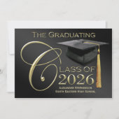 2025 Classic Black & Gold Afstuderen aangekondigd Kaart (Voorkant)