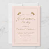 2025 Classic Blush Gold Border Graduation Party Kaart (Voorkant)