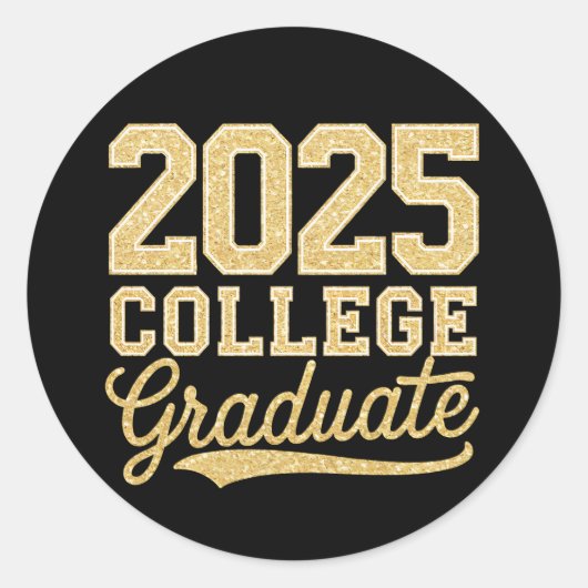2025 College Afstuderen Afstuderen Senior School Ronde Sticker (Voorkant)