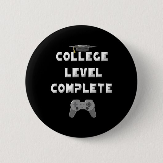 2025 College Level Complete Funny Video Gamer Afst Ronde Button 5,7 Cm (Voorkant)