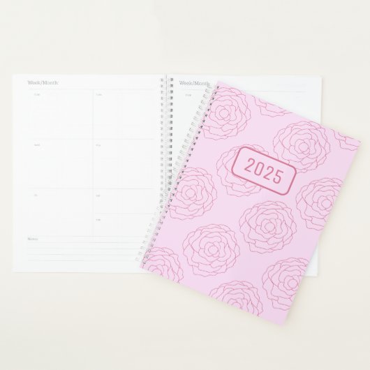 2025 Coming Up Rozen: Dark Pink Roses op Roze Planner (Display)