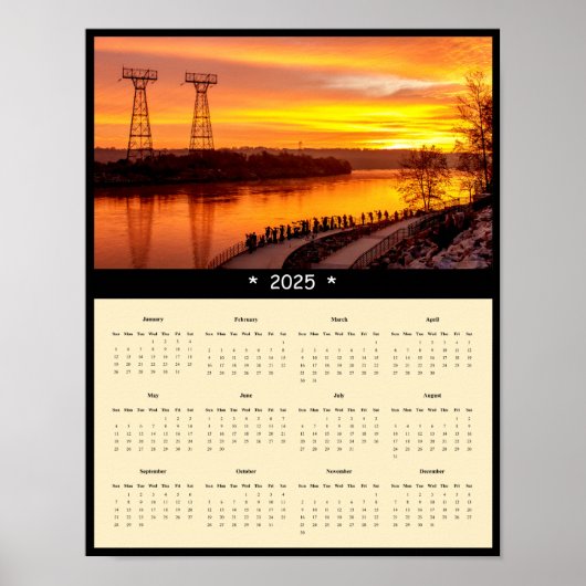 2025 Conowingo Dam Sunrise Muur Kalender Poster (Voorkant)
