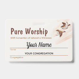 2025 Conventie Zuivere Aanbidding | JW Naam  Badge