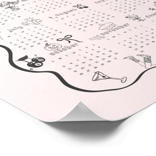 2025 Coquette Roze Agenda Poster (Hoek)