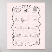 2025 Coquette Roze Agenda Poster (Voorkant)