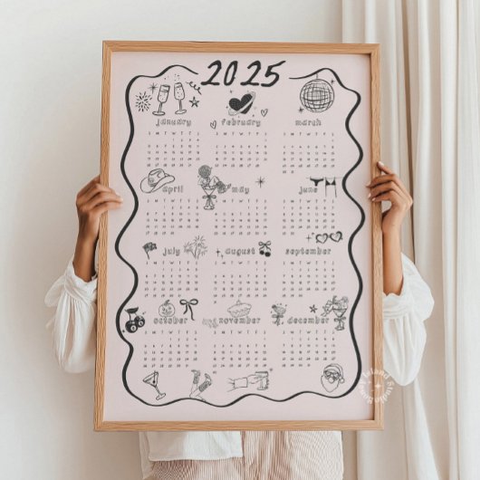 2025 Coquette Roze Agenda Poster