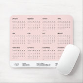 2025 Corporate Eenvoudige Blush Roze Kalender Give Muismat (Met muis)