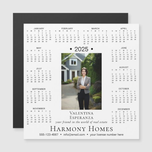 2025 Corporate Magnetische Fotokalender (Voorkant / Achterkant)