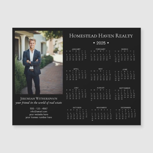 2025 Corporate Magnetische Fotokalender - Zwart (Voorkant)