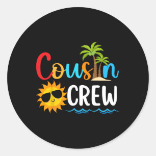 2025 Cousin Crew Zomervakantie Strand Familiereis Ronde Sticker