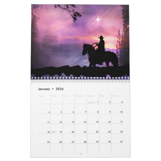 2025 Cowboy Westerne kalender (Jan 2026)
