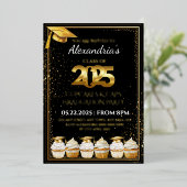 2025 Cupcakes & Petten Afstuderen Folie Uitnodiging (Staand Voorkant)