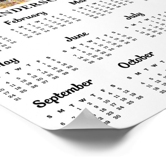 2025 Custom Photo Modern Jaar 12 Maand Kalender Poster (Hoek)