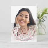 2025 Deco Bourgogne Gold Graduation Party Kaart (Staand voorkant)