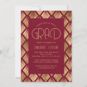 2025 Deco Bourgogne Gold Graduation Party Kaart (Achterkant)