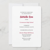 2025 Deep Red en Black Foto Afstuderen Kaart (Achterkant)