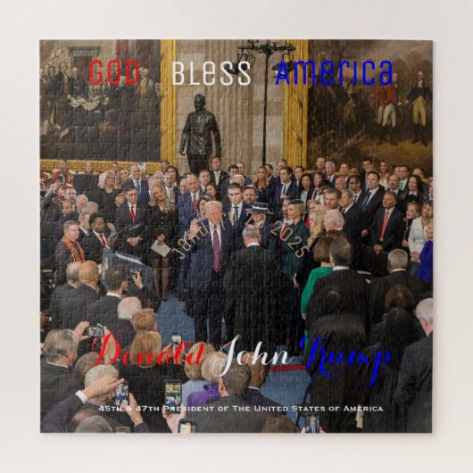 2025 Donald Trump legt eed af op Kantoor Legpuzzel (Verticaal)