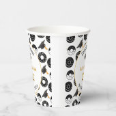 2025 Donuts and Degrees Modern Zwart-wit Papieren Bekers (Rechts)