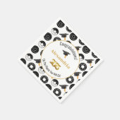 2025 Donuts and Degrees Modern Zwart-wit Servet (Hoek)