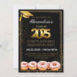 2025 Donuts en Diploma's Afstudeeruitnodiging Kaart