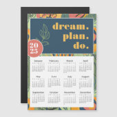 2025 Droomplan Do Bold Floral Abstracte Kalender (Voorkant / Achterkant)