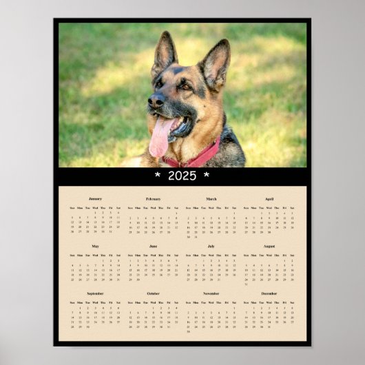 2025 Duitse Herder Muur Kalender Poster (Voorkant)