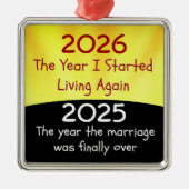 2025 Echtscheiding Nieuwe Beginningen Metaal Ornam Metalen Ornament (Voorkant)