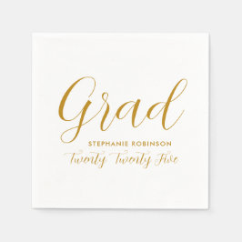 2025 Eenvoudig Gold Script-Afstuderen Servet