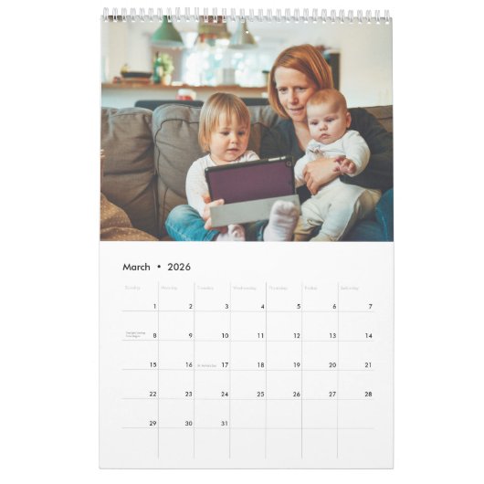 2025 Eenvoudig Modern Custom 14 Foto's Familie Kalender (Mar 2026)