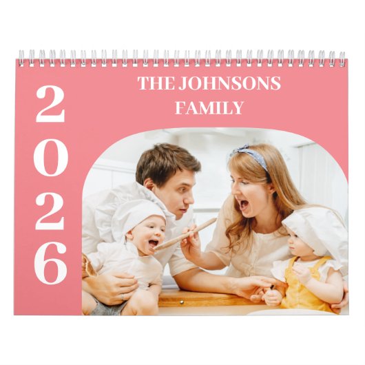 2025 Eenvoudig Modern Custom 14 Foto's Familie Kalender (Hoes)