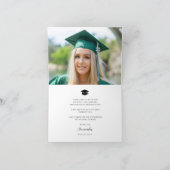 2025 Eenvoudig script zwart wit foto afstuderen Bedankkaart (Binnen)