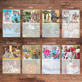 2025 Eenvoudige Aangepaste Fotocollage 4 per maand Kalender