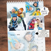 2025 Eenvoudige Aangepaste Fotocollage 4 per maand Kalender