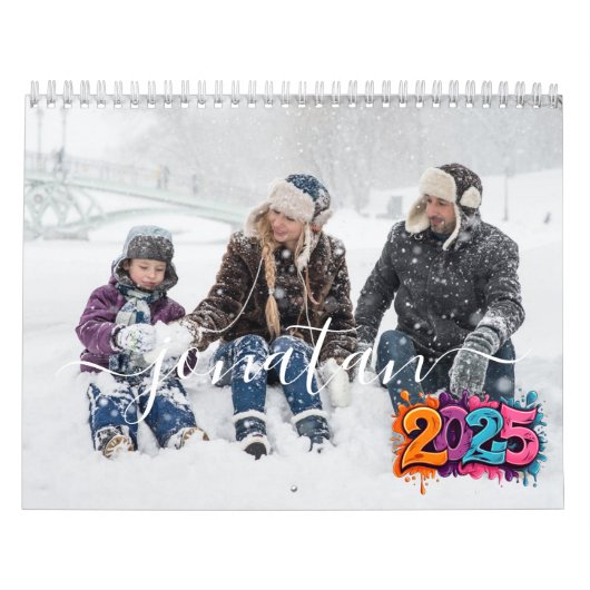 2025 Eenvoudige Aangepaste Fotocollage Kalender (Hoes)