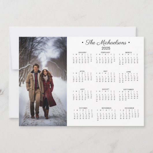 2025 Eenvoudige Fotokalender   Feestdagenkaart (Voorkant)